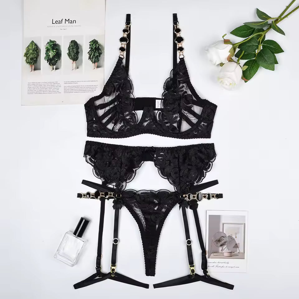 Valentina Floral Jewel Lingerie Set